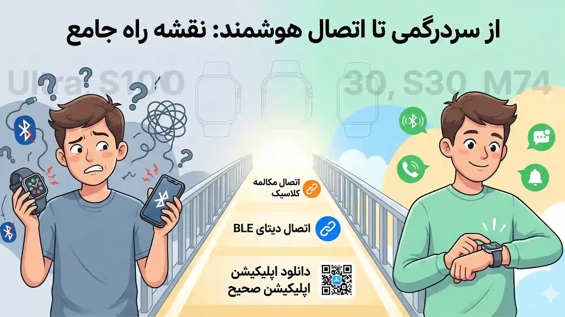 آموزش اتصال ساعت هوشمند به گوشی (۰ تا ۱۰۰) | رفع مشکل مکالمه و نوتیفیکیشن