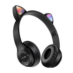 هدست بلوتوثی فانتزی MZ47 طرح گربه‌ای | تاشو، LED دار و چندمنظوره